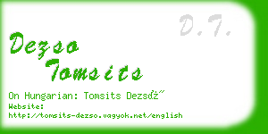 dezso tomsits business card
